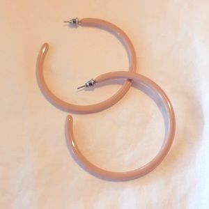 Machete Large Hoop Earrings in Dusty Rose